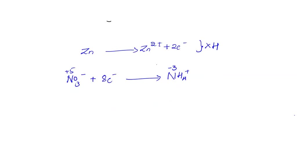 SOLVED Write an equation for the reaction of nitrate ion with zinc