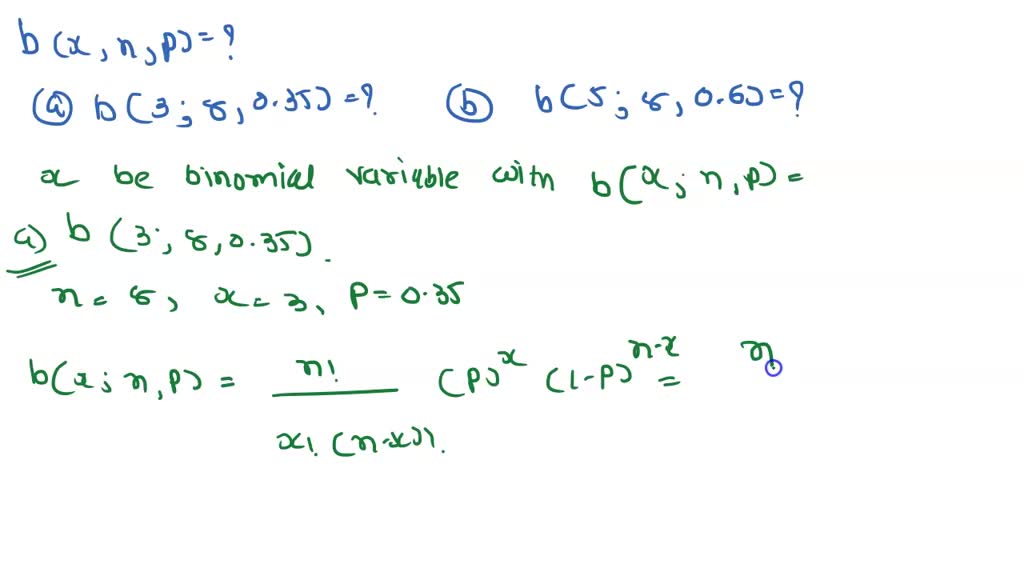 SOLVED: Compute the following binomial probabilities directly from the ...