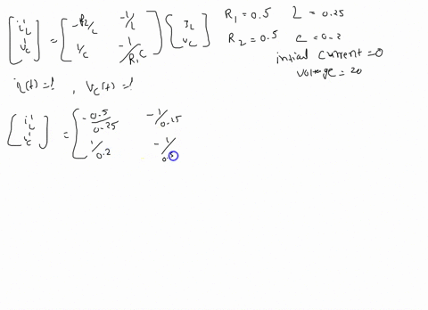find-formulas-for-the-current-and-the-voltage-vc-for-the-circuit-described-by-the-equation-below-assuming-r1-05-ohm-r2-05-ohm-c-02-farad-and-l-025-henry-the-initial-current-e-amp-and-the-ini-87863