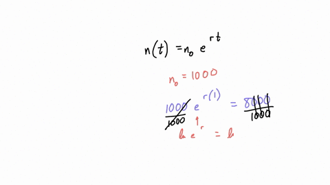 the-initial-size-of-a-culture-of-bacteria-is-1000-after-1-hour-the-bacteria-count-is-8000-a-find-a-function-nt-n-subscript-0-ert-that-models-the-population-after-t-hours-b-find-the-population-after-15