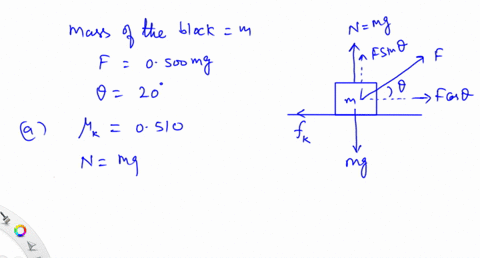 the-figure-shows-an-initially-stationary-block-of-mass-m-on-a-floora-force-of-magnitude-0500mg-is-then-applied-at-upward-angle-0-20what-is-the-magnitude-of-the-acceleration-of-the-block-acro-46906