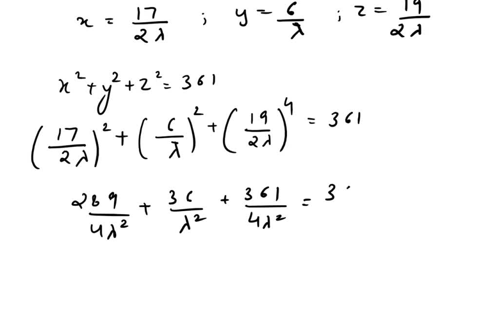 Solved Find The Maximum Value Of F X Y Z 17x L2y L9z On The Sphere X2