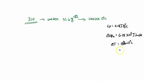 a-quantity-of-ice-at-00c-was-added-to-336-g-of-water-at-180c-to-give-water-at-00c-how-much-ice-was-added-the-heat-of-fusion-of-water-is-601-kjmol-and-the-specific-heat-is-418-jgc-70794