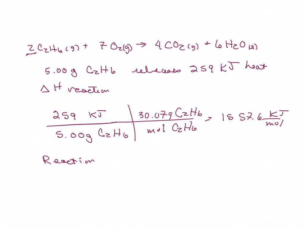 SOLVED: At constant pressure, the combustion of 15.0g of C2H6(g ...