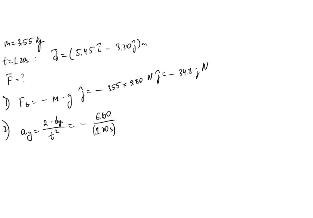 SOLVED: Two forces act on a 3.55 kg object: the gravitational force and ...