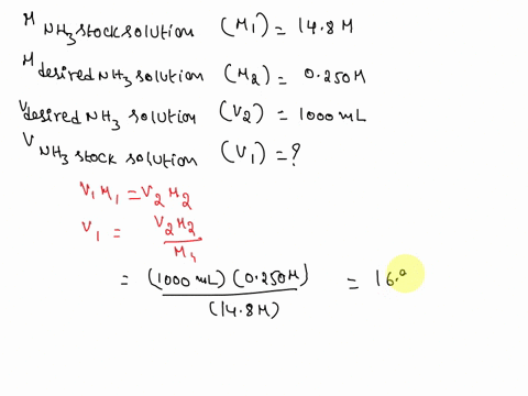 3-a-you-have-a-stock-solution-of-148-m-nh3-how-many-milliliters-of-this-solution-should-you-dilute-to-make-10000-ml-of-0250-m-nh3-b-if-you-take-a-100-ml-portion-of-the-stock-solution-and-dilute-it-to-