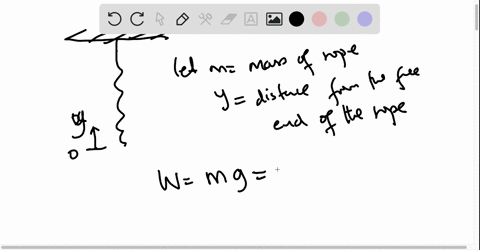 along-rope-with-mass-m-is-suspended-from-the-ceiling-and-hangs-vertically-a-wave-pulse-is-produced-a-26853