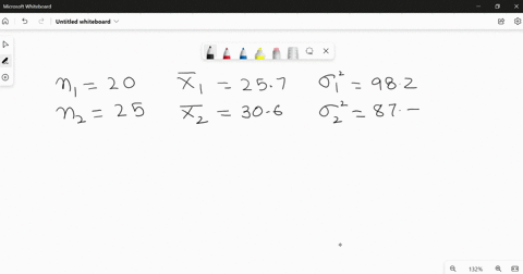 consider-the-following-data-drawn-independently-from-normally-distributed-populations-you-may-find-it-useful-to-reference-the-appropriate-table-z-table-or-t-table-x1x1-257-x-2x-2-306-12-982-71766