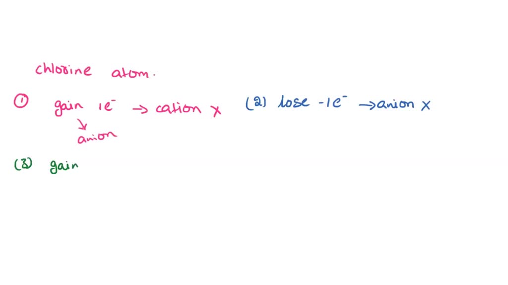 SOLVED 'Which statement is correct? A chlorine atom prefers to gain 1