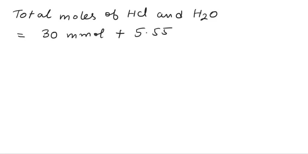 SOLVED To 100 mL of pure H2O at pH 7.0 is added 30 mL of 1.0 M