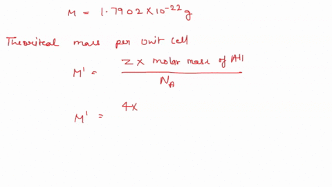 the-experimental-density-of-a-single-crystal-al-is-2697-gcm3-the-edge-dimension-of-the-unit-cell-of-al-crystal-is-lattice-constant-is-04049-nm-if-the-discrepancy-between-calculated-value-and-76592