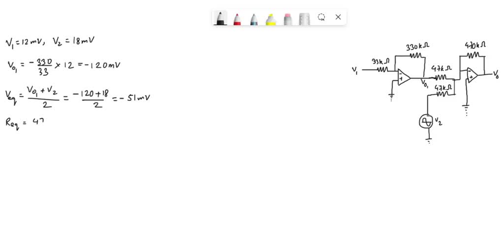 1. Calculate the output voltage for the circuit of Fig. given below