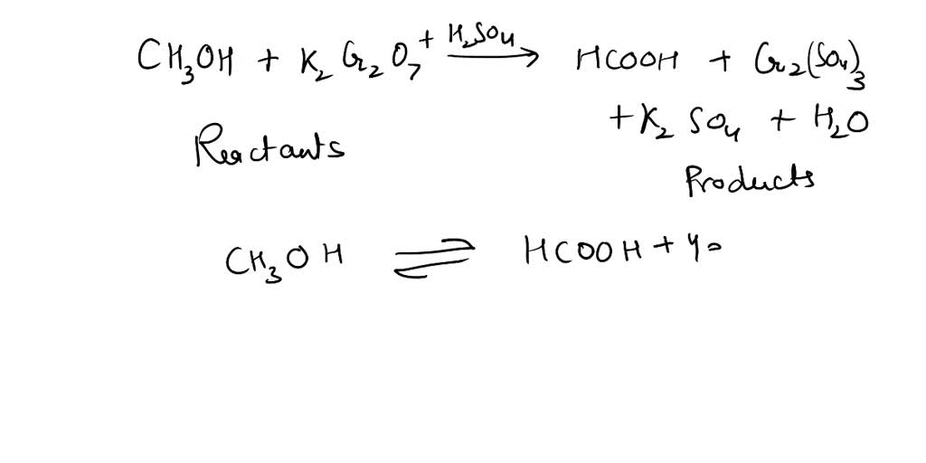 SOLVED: The oxidation of methanol (CH3OH) to formic acid (HCOOH) is ...