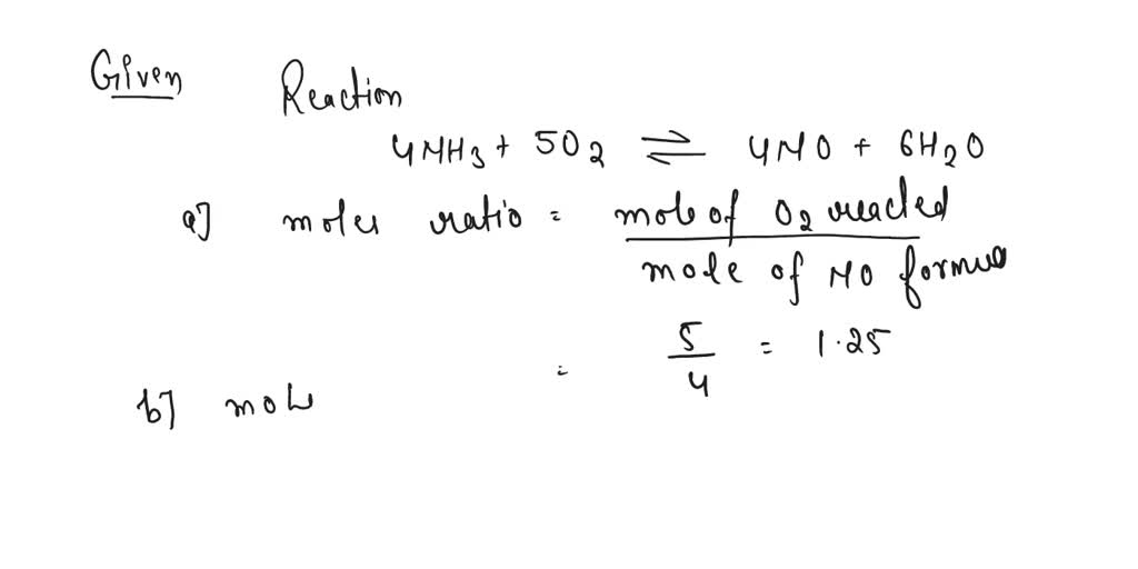 SOLVED Ammonia is burned to form nitric oxide in the following