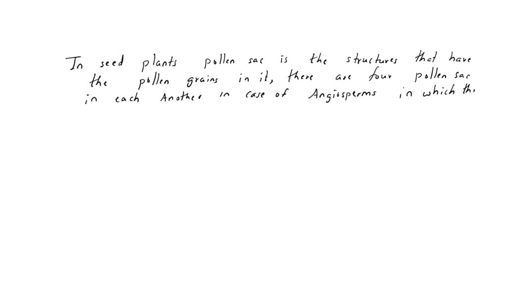 SOLVED: it consist of two lobes that contain pollen sacs and pollen grains?