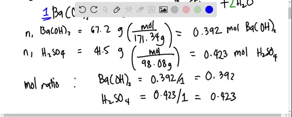 SOLVED: For the following reaction; 0.140 moles of barium hydroxide are ...