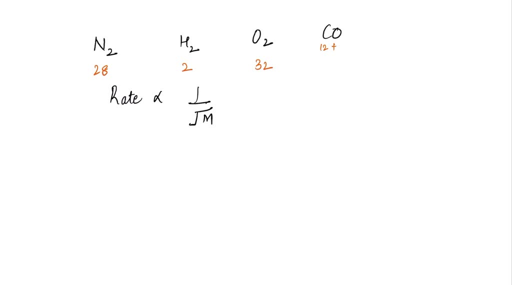 SOLVED Which of the following gases has the fastest rate of effusion