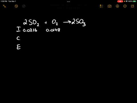 the-reaction-between-sulfur-dioxide-so2-and-elemental-oxygen-o2-to-generate-sulfur-trioxide-so3-is-shown-below-at-900-k-00216-mol-of-so2-and-00148-mol-of-o2-were-added-to-a-100-l-evacuated-r-73219