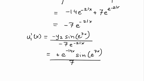 point-in-this-problem-you-will-solve-the-non-homogeneous-differential-equation-y-21y-98y-sin-etr-1-let-c1-and-c2-be-arbitrary-constants-the-general-solution-to-the-related-homogeneous-differ-14747
