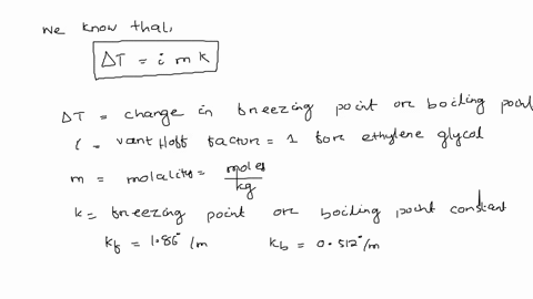 calculate-the-freezing-point-and-boiling-point-of-an-antifreeze-solution-that-is-50-by-mass-of-ethylene-glycol-hoch2ch2oh-in-water-ethilylene-glycol-is-nonelectrolyte-19308
