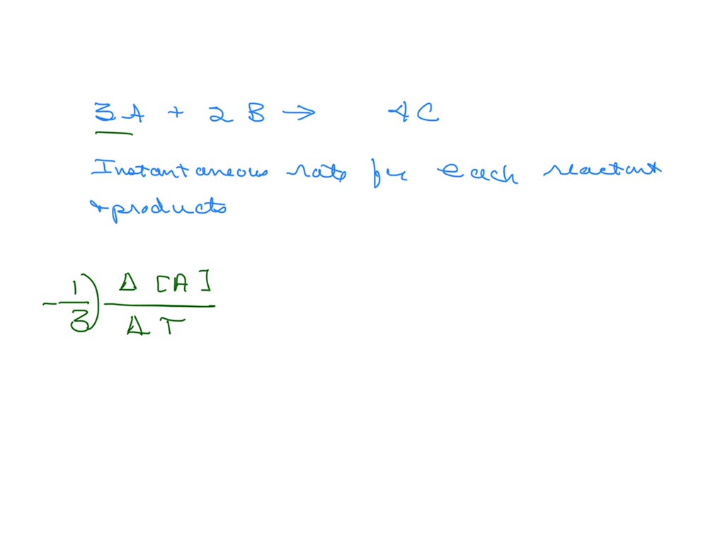 SOLVED: 1. For the reaction given below, what is the instantaneous rate ...