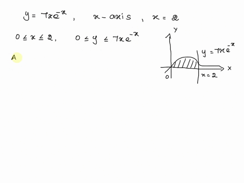 sketch-the-region-bounded-by-the-curve-xe-round-your-answer-to-four-decimal-places_-area-the-x-axis-and-x-2-and-find-the-area-of-the-region_-87465