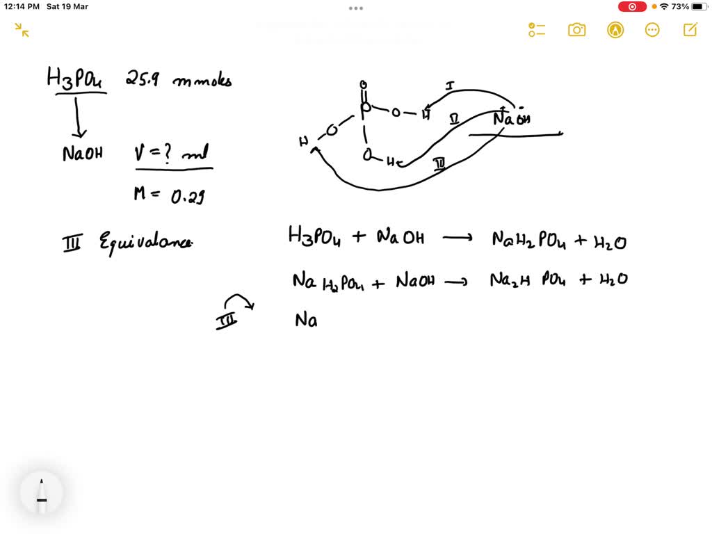 SOLVED A solution contains 25.9 mmol of H3PO4. What volume (in mL) of