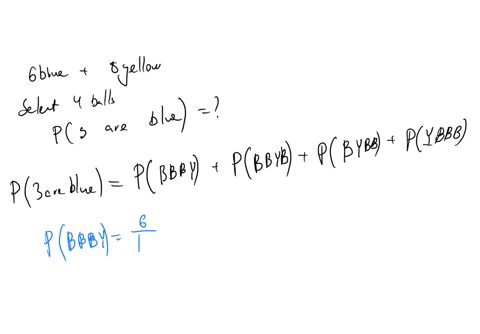 a-box-contains-6-blue-balls-and-8-yellow-balls-if-4-balls-are-selected-randomly-without-being-replaced-what-is-the-probability-that-of-the-balls-selected-three-of-them-will-be-blue-39568