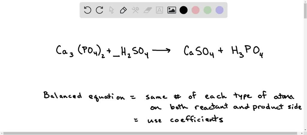 SOLVED: What is the coefficient of H2SO4 when the following equation is