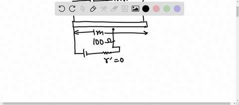 a-potentiometer-wire-of-length-1m-has-a-resistance-of-100-it-is-connected-in-series-with-a-resistance-and-a-battery-of-emf-2v-of-negligible-resistance-a-source-of-emf-10mv-is-balanced-against-a-length