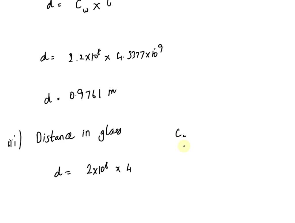 SOLVED a) How long (in ns) does it take light to travel 1.30 m in