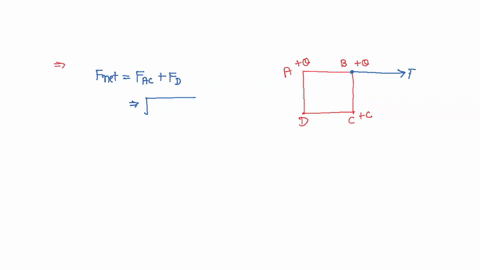 equal-charges-q-are-placed-at-the-four-corners-abcd-of-a-square-of-length-the-magnitude-of-the-force-on-the-charge-at-b-will-be