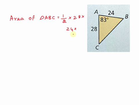 find-the-area-of-the-triangle-round-your-answer-to-the-nearest-tenth-a-24-83-b-28-find-the-area-of-the-triangle-round-your-answer-to-the-nearest-tenth-24-838-28-the-area-of-the-triangle-is-a-08912