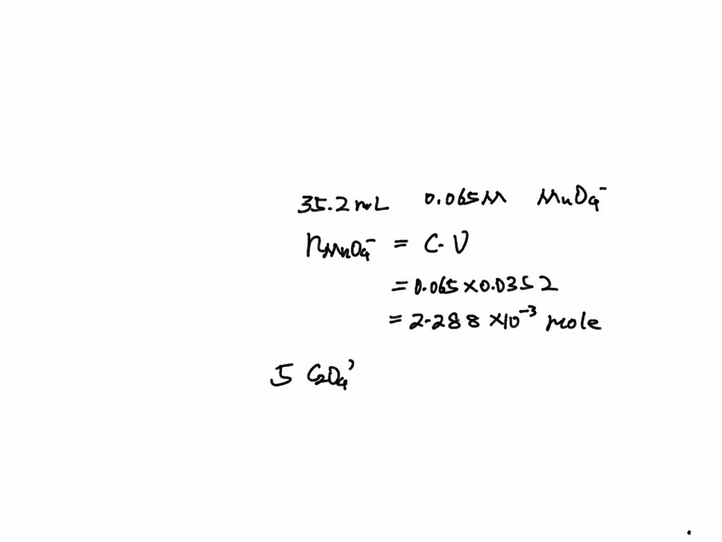 SOLVED: In the reaction of 5C2O4 2- + 2MnO4- + 16H+ a†” 10CO2 + 2Mn2 ...