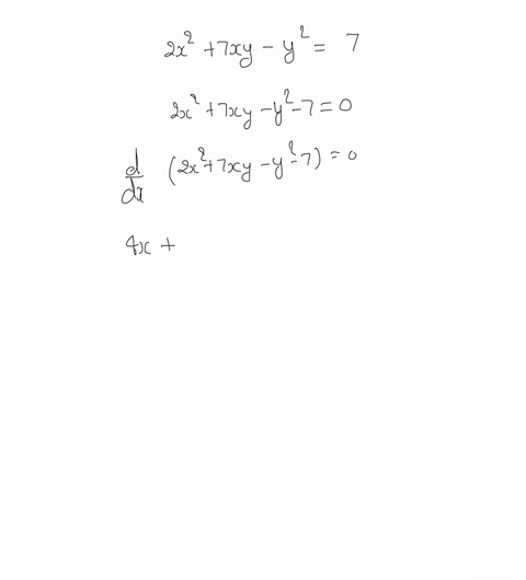 find-the-dydx-by-implicit-differentiation-2x2-7xy-y27-y-75223