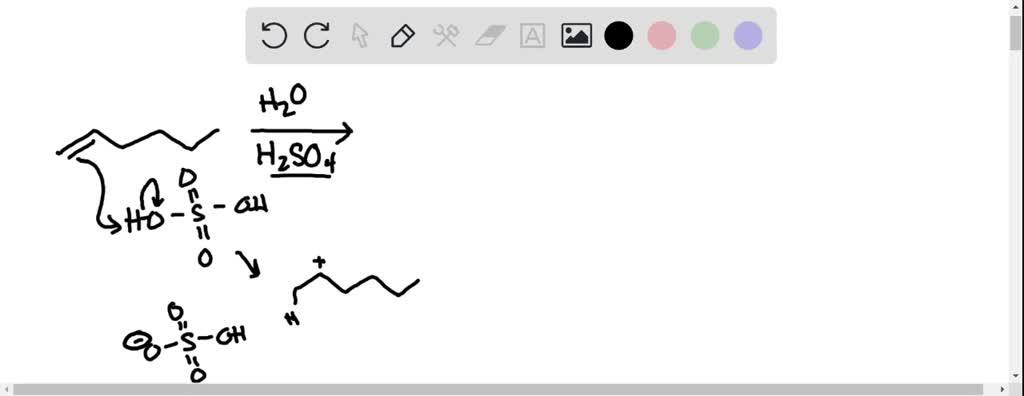 Solved The Hydration Reaction Of 1 Hexene Includes The Addition Of Water Across The Double Bond 