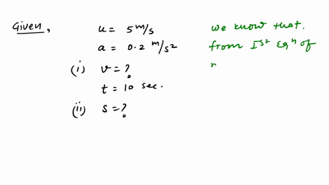 a-motor-cycle-moving-with-a-speed-of-5-ms-is-subjected-to-an-acceleration-of-02-ms2-calculate-the-speed-of-the-motor-cycle-after-10-seconds-and-the-distance-travelled-in-this-time