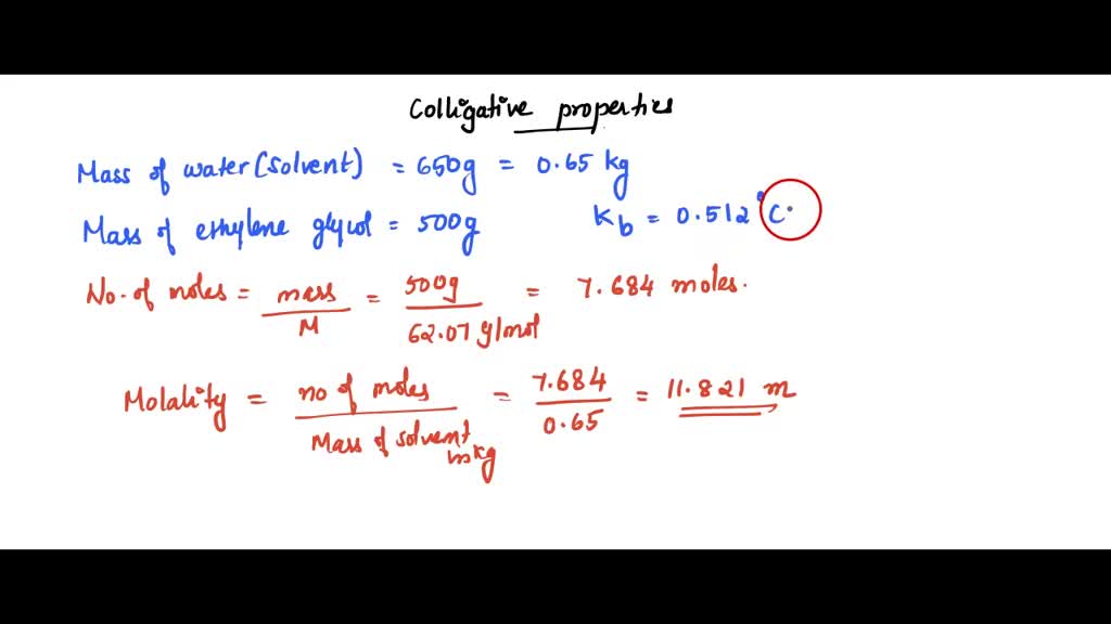 SOLVED Calculate the boiling point (𝑇b), in degrees Celsius, for a