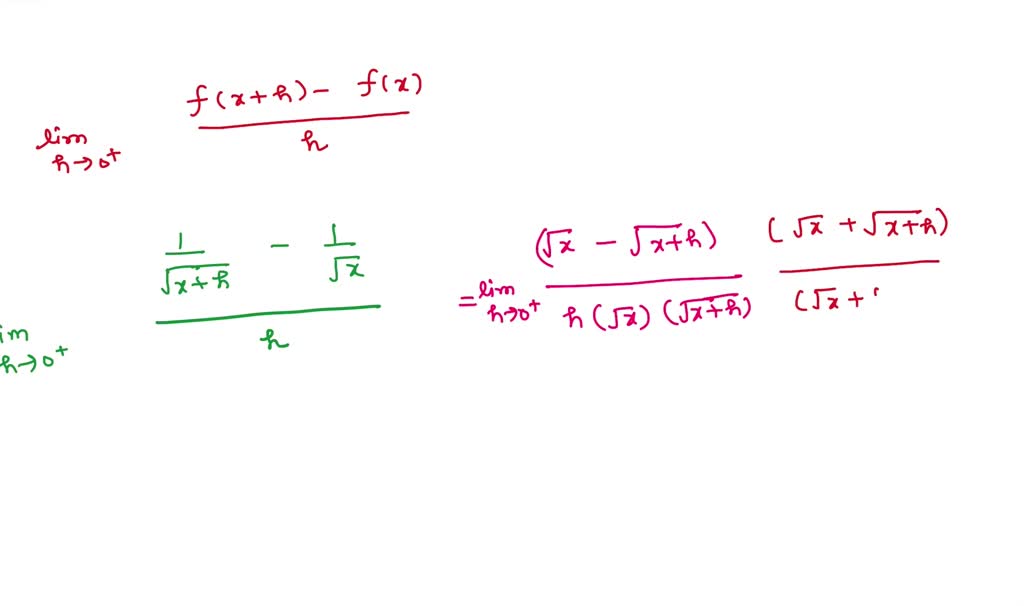 VIDEO solution: QUESTION 5: Apply the limit definition of the ...