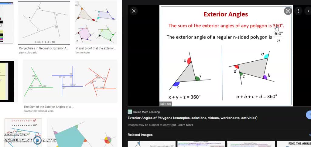 What Is The Exterior Angle Sum Of A 500 Gon