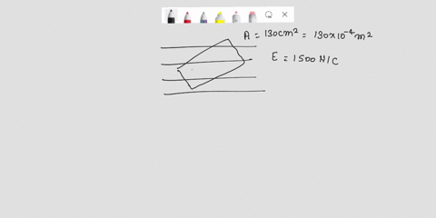 a-rectangular-area-of-130-cm2-is-in-an-electric-field-of-1500-nc-facing-east-the-rectangular-area-makes-an-angle-of-35-degrees-with-the-electric-field-what-is-the-electric-flux-through-the-r-26889
