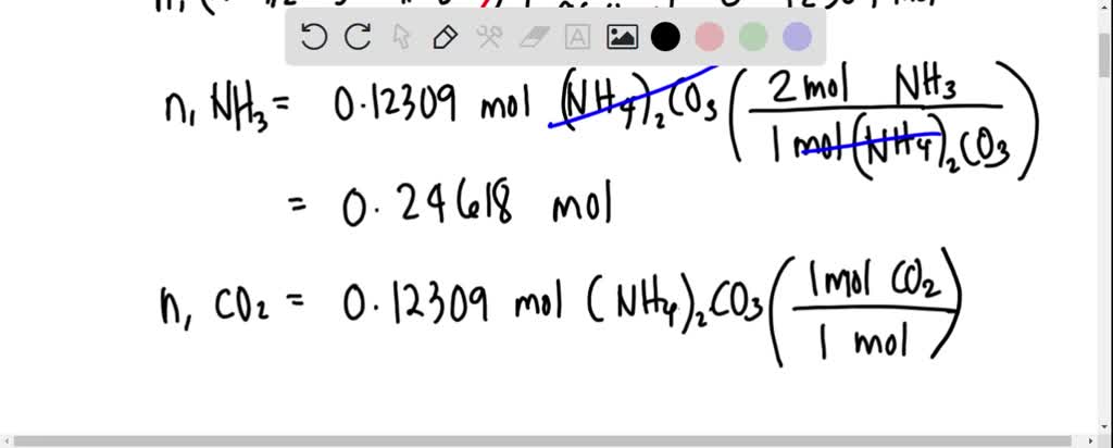 SOLVED: 25.0 grams of (NH4)2CO3 is decomposed in an empty container at ...