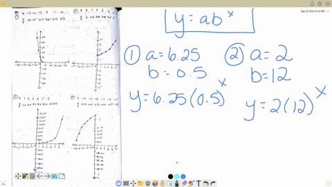 beginarrayllllllllll-x-3-2-1-0-2-text-2-x-0-1-3-endarray-1-y-5025-quad-125625-quad-313-quad-156-y-2242883464-155-3-x-123456-beginarrayllllllll-003-007-014-027-055-109endarray