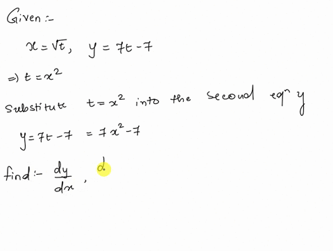 find-dyldx-and-d2ydx-and-find-the-slope-and-concavity-if-possible-at-the-given-value-of-the-parameter-if-an-answer-does-not-exist-enter-dne-parametric-equations-point-x-vt-y7t_-7-t-dy-dx2-sl-05226