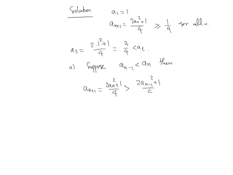 let-the-sequence-lefta_nright-be-given-by-a_11-quad-a_n1frac2-a_n214-quad-n-geq-1-a-show-that-the-sequence-is-strictly-decreasing-and-lower-bounded-b-show-that-the-sequence-converges-and-find-the-oper
