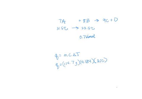 a-coffee-cup-calorimeter-contains-an-aqueous-solution-of-a-initially-at-315-c-then-0766-mol-b-is-added-to-the-solution-where-it-reacts-according-to-the-reaction-shown-below-after-which-the-t-70887