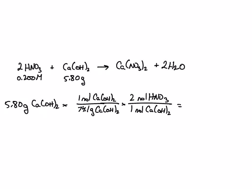 SOLVED: A solution of 75 mL of 0.01 M Ca(OH)2 is neutralized by what ...