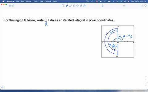 for-the-region-r-below-write-in-polar-coordinates-r-f-da-as-an-iterated-integral-in-polar-coordinates-with-a-b-c-and-d-r-f-da-int-_abint-_cd-f-da-where-da-d-d-note-use-t-for-6-in-your-expressions-all