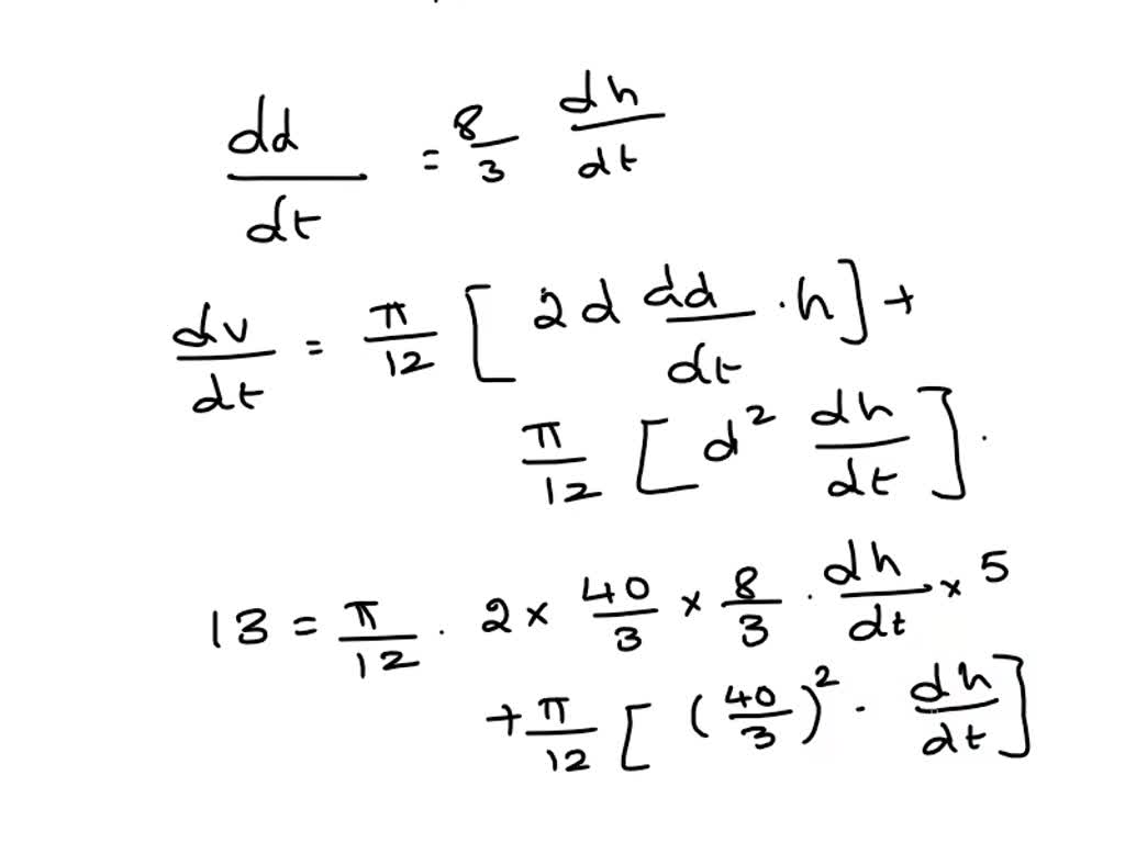 SOLVED: Sand falls from conveyor belt at a rate of 13 m? / min onto the ...