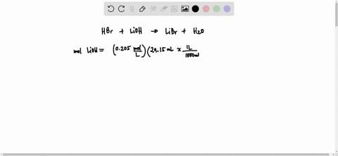 250-ml-of-an-hbr-solution-were-titrated-with-2915-ml-of-a-0205-m-lioh-solution-to-reach-the-equivalence-point-what-is-the-molarity-of-the-hbr-solution-77071